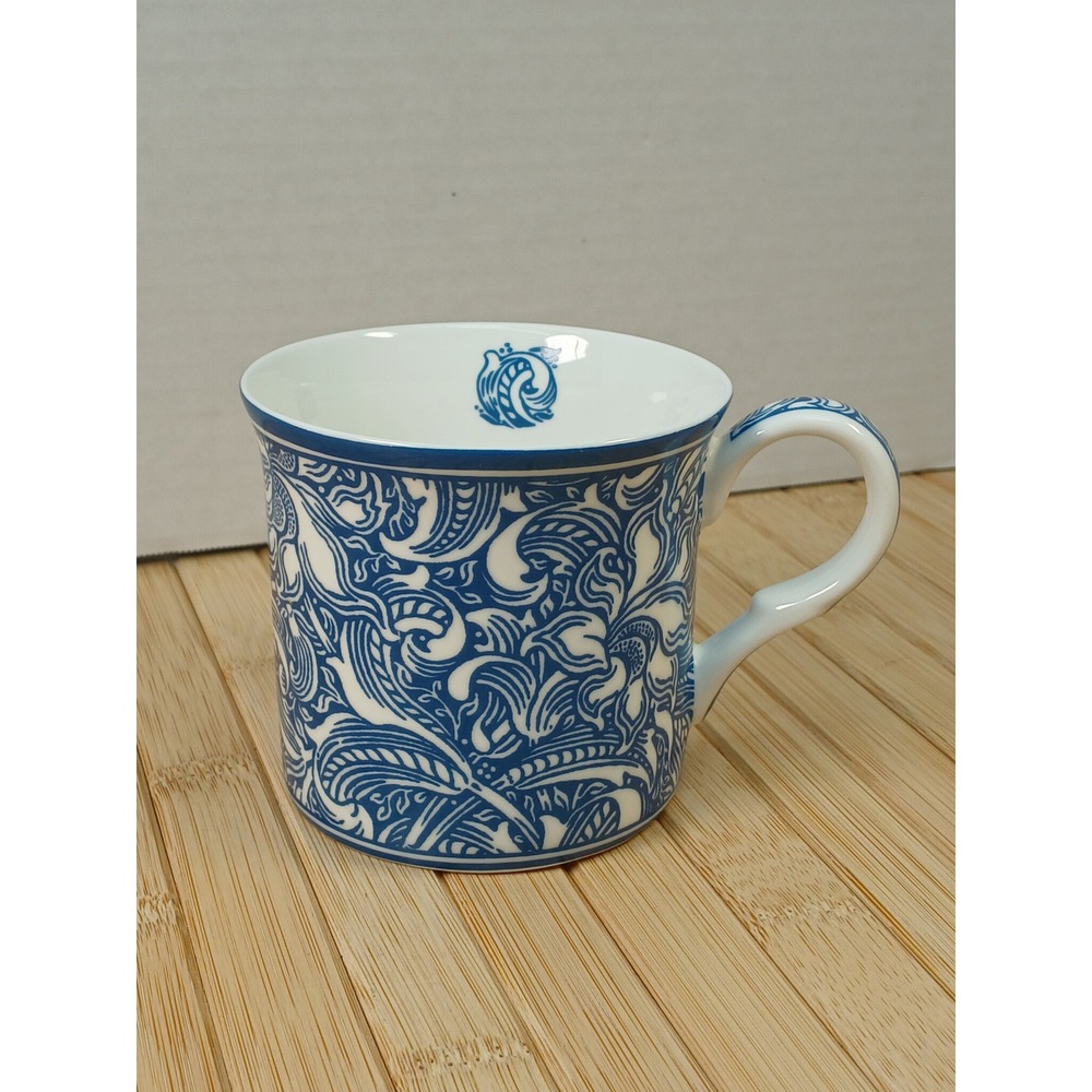 Victoria &Albert Museum Lewis F Day Blue White Floral Fine Bone China Mug